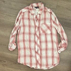 William B Pink/white Flannel button down shirt Brand New never worn Sml